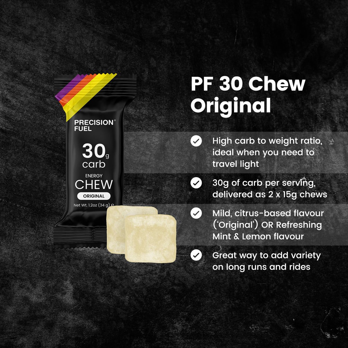 Precision Fuel & Hydration PF 30 Chew Original – 30 g szénhidrát