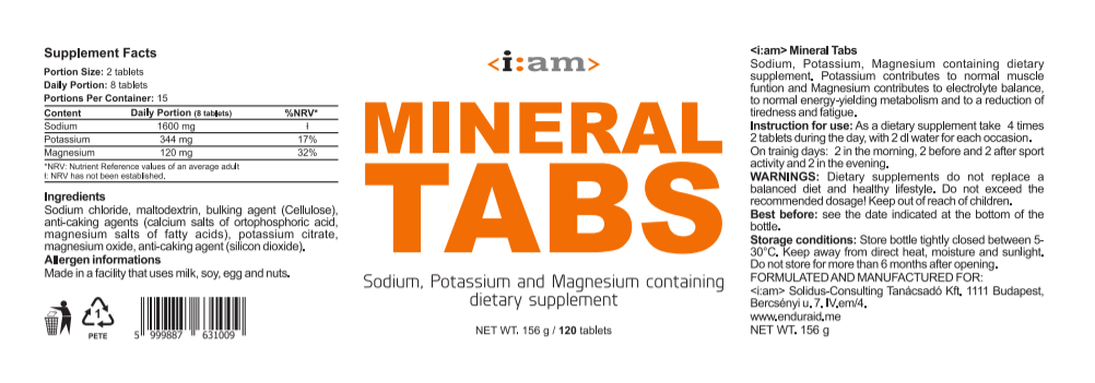 I:AM Mineral Tabs Sótabletta 120 db-os kiszerelés